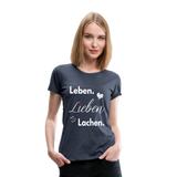 3L - Frauen Premium T-Shirt - Blau meliert