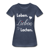 3L - Frauen Premium T-Shirt - Blau meliert