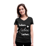 3L - Frauen Bio-T-Shirt mit V-Ausschnitt von Stanley & Stella - Schwarz