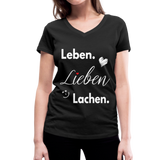 3L - Frauen Bio-T-Shirt mit V-Ausschnitt von Stanley & Stella - Schwarz