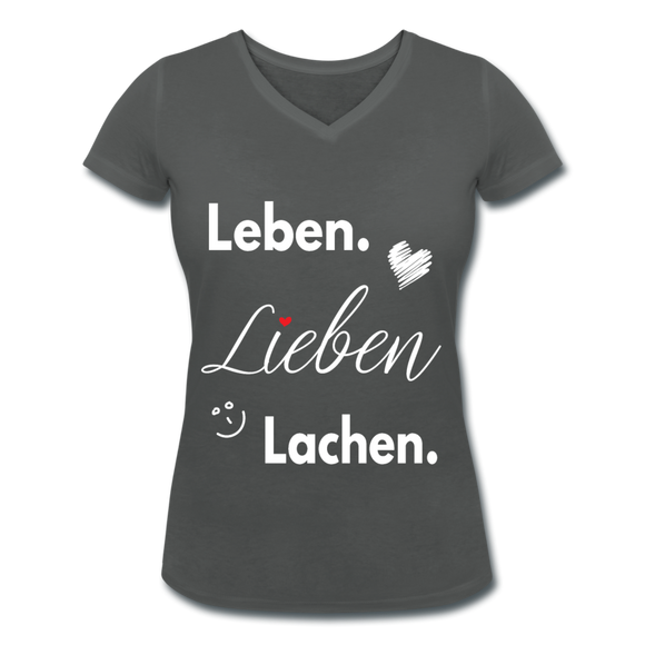 3L - Frauen Bio-T-Shirt mit V-Ausschnitt von Stanley & Stella - Anthrazit