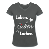 3L - Frauen Bio-T-Shirt mit V-Ausschnitt von Stanley & Stella - Anthrazit