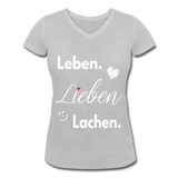 3L - Frauen Bio-T-Shirt mit V-Ausschnitt von Stanley & Stella - Grau meliert