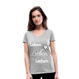 3L - Frauen Bio-T-Shirt mit V-Ausschnitt von Stanley & Stella - Grau meliert