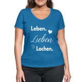 3L - Frauen Bio-T-Shirt mit V-Ausschnitt von Stanley & Stella - Pfauenblau