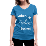 3L - Frauen Bio-T-Shirt mit V-Ausschnitt von Stanley & Stella - Pfauenblau