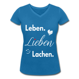 3L - Frauen Bio-T-Shirt mit V-Ausschnitt von Stanley & Stella - Pfauenblau