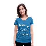 3L - Frauen Bio-T-Shirt mit V-Ausschnitt von Stanley & Stella - Pfauenblau