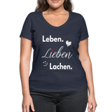 3L - Frauen Bio-T-Shirt mit V-Ausschnitt von Stanley & Stella - Navy