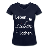 3L - Frauen Bio-T-Shirt mit V-Ausschnitt von Stanley & Stella - Navy