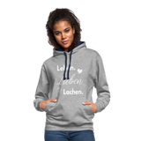 3L - Frauen Kontrast-Hoodie - Grau meliert/Navy