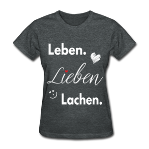 3L - Frauen Gildan Heavy T-Shirt - Dunkelgrau meliert