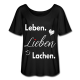 3L - Frauen T-Shirt mit Fledermausärmeln von Bella + Canvas - Schwarz