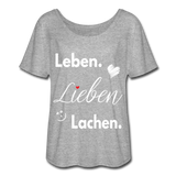 3L - Frauen T-Shirt mit Fledermausärmeln von Bella + Canvas - Grau meliert