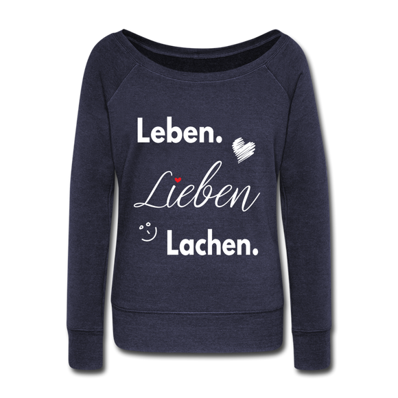 3L - Frauen Pullover mit U-Boot-Ausschnitt von Bella - Navy meliert