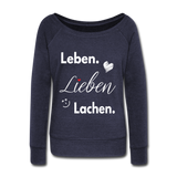 3L - Frauen Pullover mit U-Boot-Ausschnitt von Bella - Navy meliert