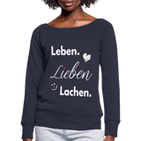 3L - Frauen Pullover mit U-Boot-Ausschnitt von Bella - Navy meliert