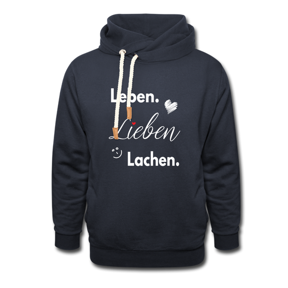 3L - Frauen Schalkragen Hoodie - Navy