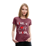 3L - Frauen Premium T-Shirt - Bordeauxrot meliert