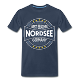 Nordsee Beaches - Männer Premium T-Shirt - Navy