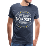 Nordsee Beaches - Männer Premium T-Shirt - Blau meliert