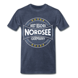 Nordsee Beaches - Männer Premium T-Shirt - Blau meliert