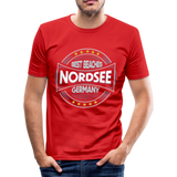 Nordsee Beaches - Männer Slim Fit T-Shirt - Rot