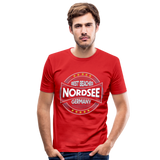 Nordsee Beaches - Männer Slim Fit T-Shirt - Rot