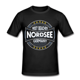 Nordsee Beaches - Männer Slim Fit T-Shirt - Schwarz