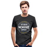 Nordsee Beaches - Männer Slim Fit T-Shirt - Schwarz