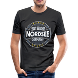 Nordsee Beaches - Männer Slim Fit T-Shirt - Schwarz