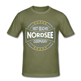 Nordsee Beaches - Männer Slim Fit T-Shirt - khaki Grün