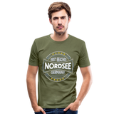 Nordsee Beaches - Männer Slim Fit T-Shirt - khaki Grün