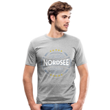 Nordsee Beaches - Männer Slim Fit T-Shirt - Grau meliert