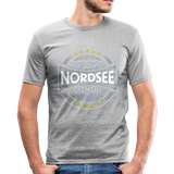 Nordsee Beaches - Männer Slim Fit T-Shirt - Grau meliert