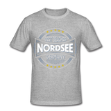 Nordsee Beaches - Männer Slim Fit T-Shirt - Grau meliert