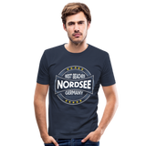 Nordsee Beaches - Männer Slim Fit T-Shirt - Navy