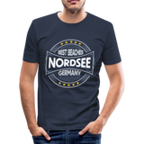 Nordsee Beaches - Männer Slim Fit T-Shirt - Navy