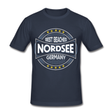 Nordsee Beaches - Männer Slim Fit T-Shirt - Navy