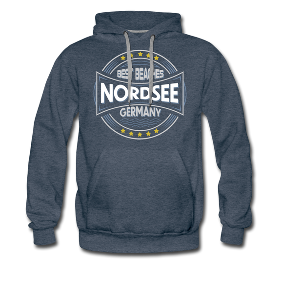 Nordsee Beaches - Men’s Premium Hoodie - Jeansblau