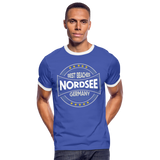 Nordsee Beaches - Männer Kontrast-T-Shirt - Blau/Weiß