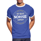 Nordsee Beaches - Männer Kontrast-T-Shirt - Blau/Weiß