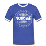 Nordsee Beaches - Männer Kontrast-T-Shirt - Blau/Weiß