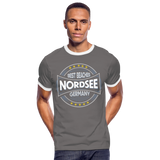 Nordsee Beaches - Männer Kontrast-T-Shirt - Dunkelgrau/Weiß