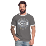 Nordsee Beaches - Männer Kontrast-T-Shirt - Dunkelgrau/Weiß