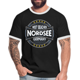 Nordsee Beaches - Männer Kontrast-T-Shirt - Schwarz/Weiß