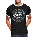 Nordsee Beaches - Männer Kontrast-T-Shirt - Schwarz/Weiß