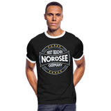 Nordsee Beaches - Männer Kontrast-T-Shirt - Schwarz/Weiß