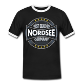 Nordsee Beaches - Männer Kontrast-T-Shirt - Schwarz/Weiß