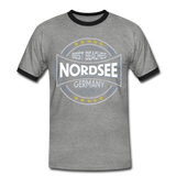 Nordsee Beaches - Männer Kontrast-T-Shirt - Grau meliert/Schwarz